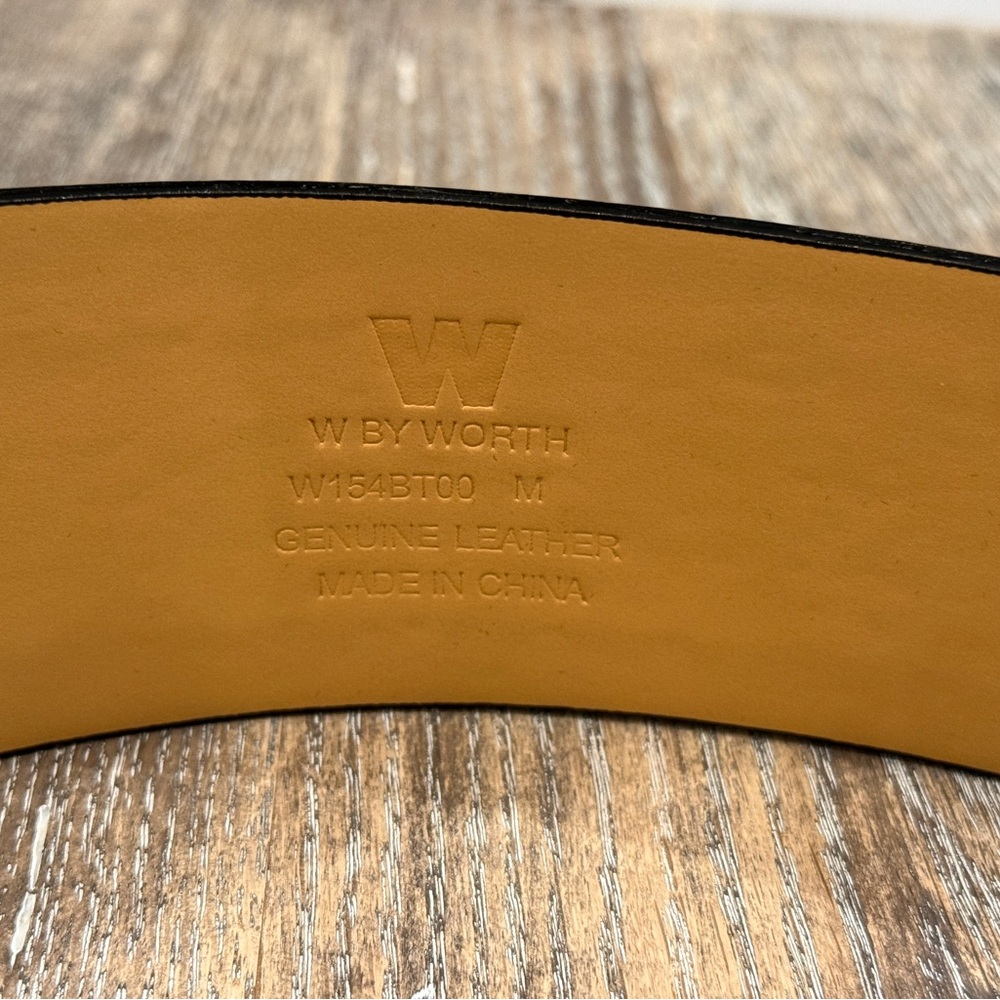 W by Worth Mixed Media Black Leather & Calf Hair Statement Belt - Med - Like New - Picture 5 of 6